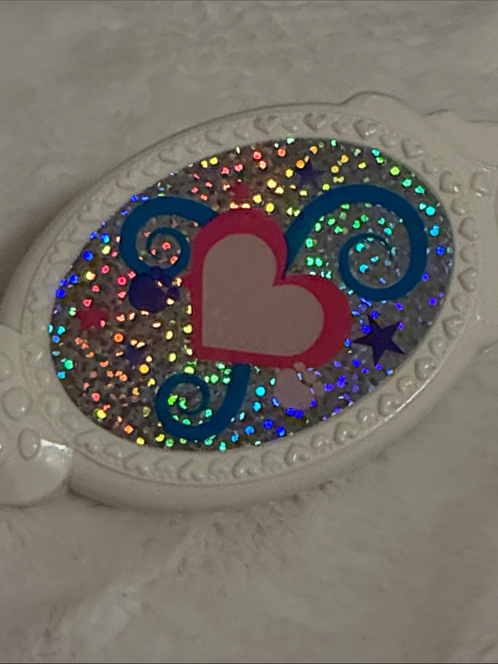 Build A Bear Workshop White Brush Holographic & Hearts RARE HTF RETIRED BABW - Picture 2 of 8